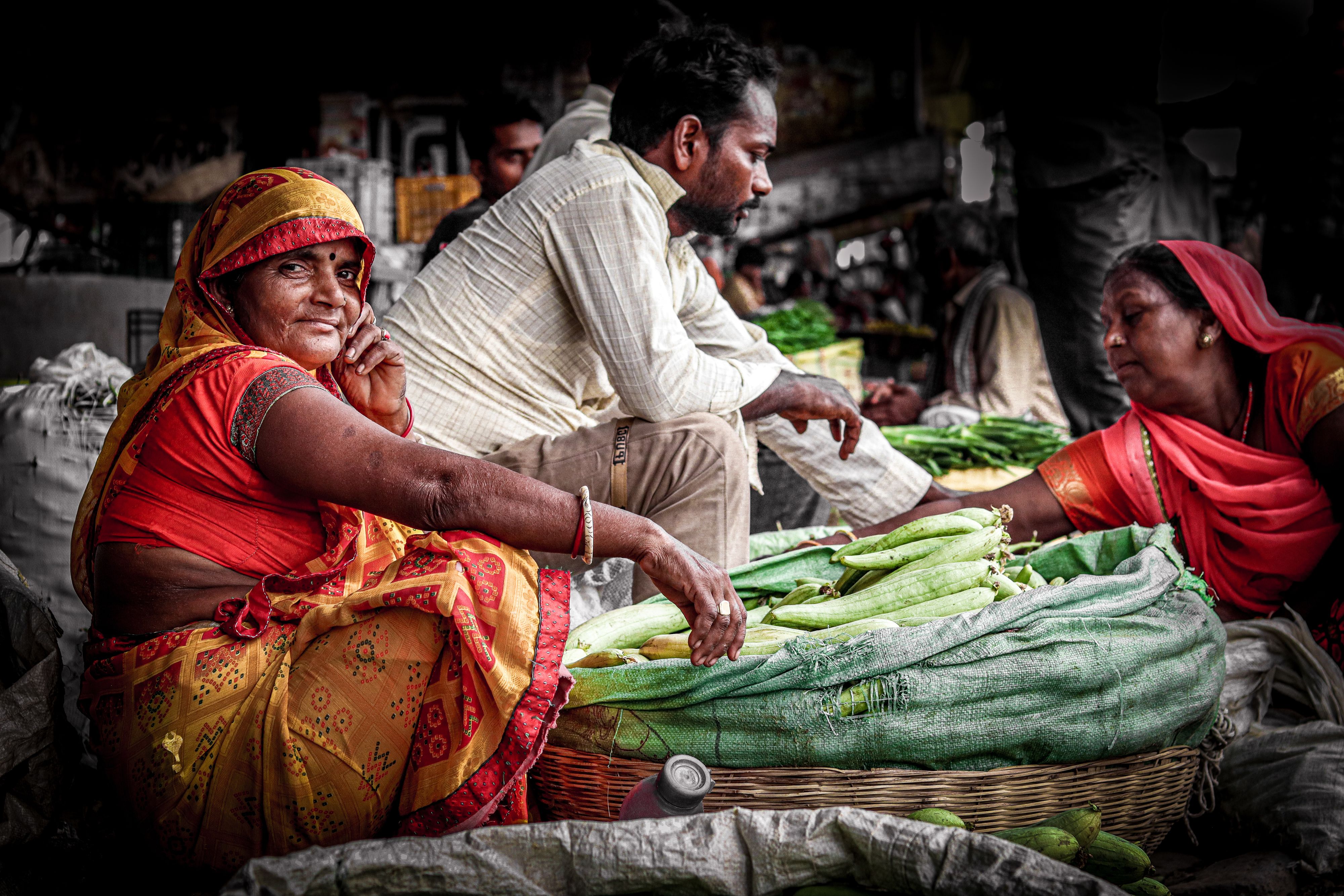 Women selling vegetables at a market